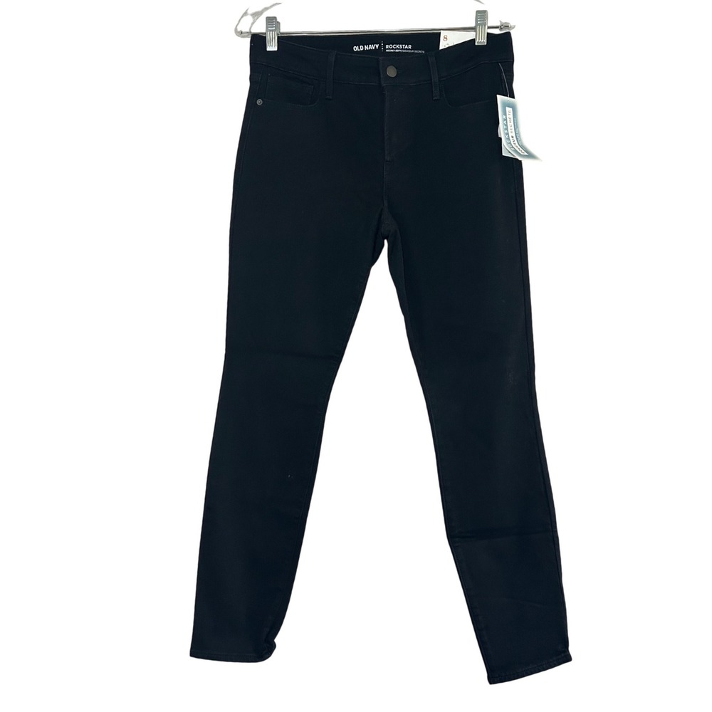 NWT Old Navy Rockstar Black Jeans women's 8 minimal going out casual evening